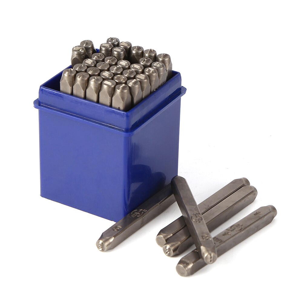 36pcs Steel Die Metal Stamping Kit Punch Tool Number Letter Alphabet Stamps Tools DIY Metal Leather Craft