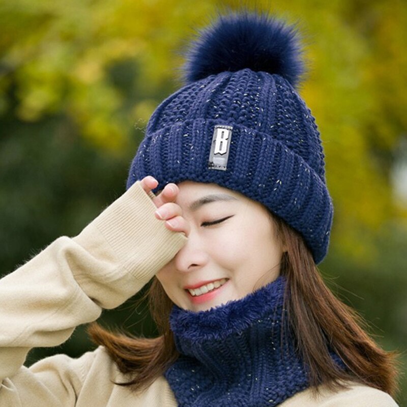 Winter gebreide mutsen dames dikke warme muts skullies muts dames gebreide letter muts mutsen mutsen outdoor rijsets