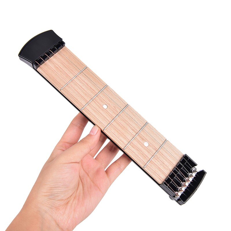 1Pc Mini Gitarre Tragbare Tasche Gitarre Praxis 6 Saiten Gitarre Trainer Gerät Für Anfänger