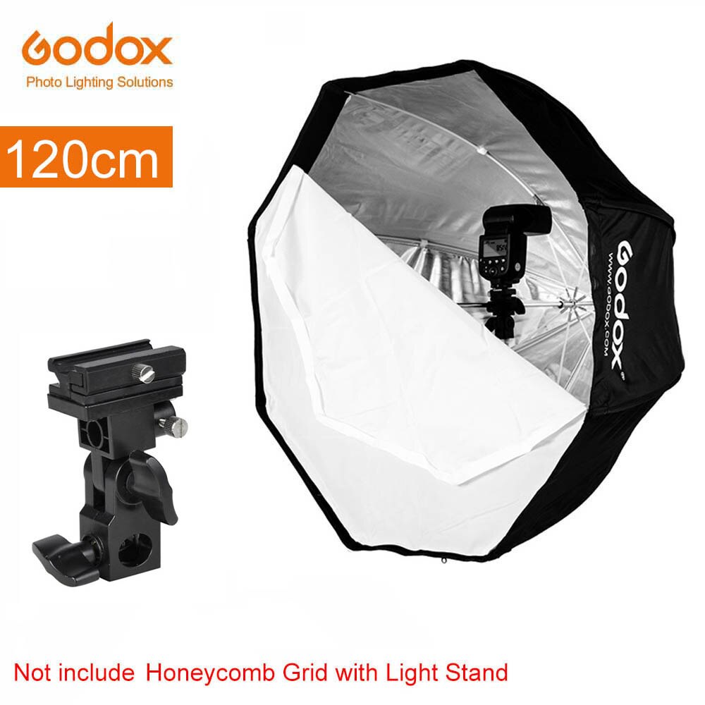 Godox 120cm Umbrella Octagonal Honeycomb Grid Softbox with 280cm Aluminum Light Stand,Holder Bracket Kit for Flash Speedlight: kit 2