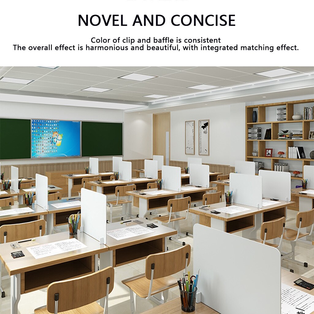 Sneeze Guard Portable Counter Shield for Office Safety Employees Worker Counter Sprayed UV Cut Transparent Height Screen Divider