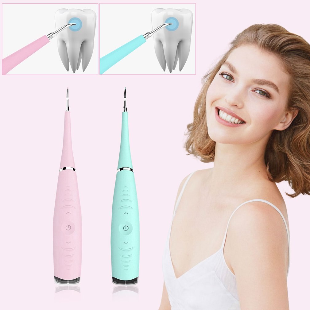 Portable Electric Sonic Dental Scaler Tooth Calculus Remover Tooth Stains Tartar Tool Dentist Whiten Teeth Health Hygiene white