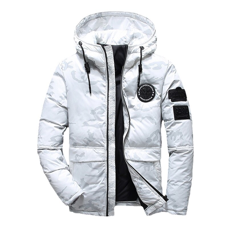 Mannen Winter Veer Jas Heren Hooded Camouflage Parka Jassen Wit Heren Dikke Jas Ultralight Donsjack Mannelijke Donsjas