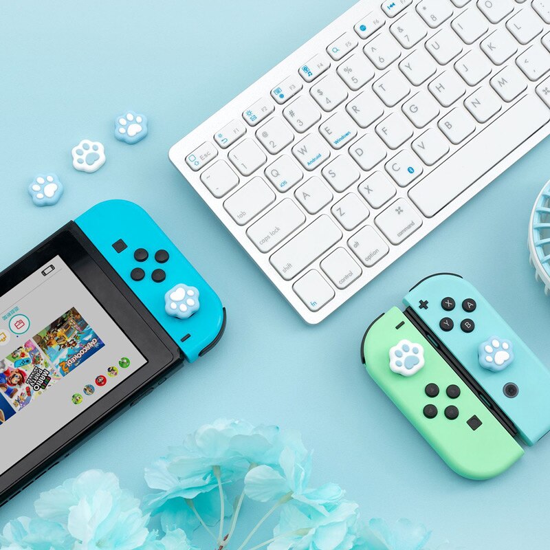 Voor Nintend Schakelaar Vreugde Con Kat Klauw Duimgrepen Caps Kawaii Siliconen Case Voor Nintendo Schakelaar Lite Leuke Cover Game accessoires