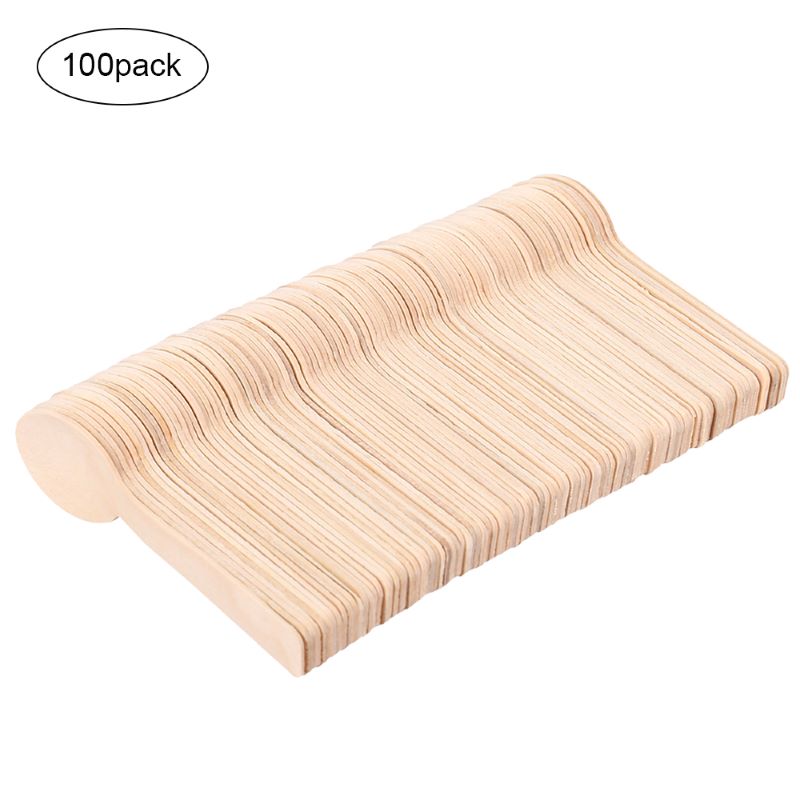 100 Stks/partij Wegwerp Natuurlijke Houten Lepel Multi Gebruik Cake Ijs Westerse Dessert Lepel Voor Kruiden Koffie Thee Suiker Zout: Default Title