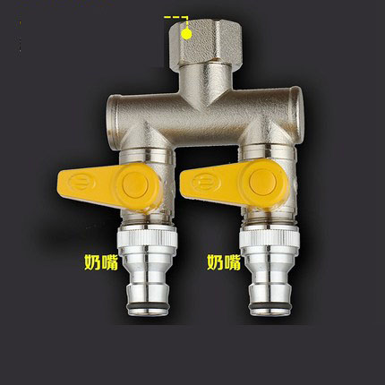 Washing machine faucet one inlet two outlet Splitter two-way three-way four-way valve DN15 DN20 adapter: 6