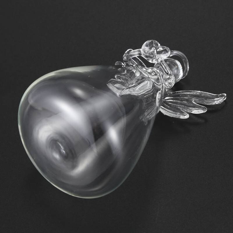 Set of 4 Cute Clear Glass Angel Shape Flower Plant Hanging Vase Wedding Decor