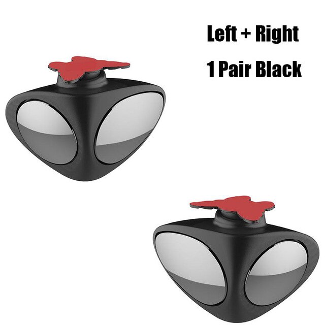 1 Piece 360 Degree Car Blind Spot Mirror Convex Rotatable 2 Side Automibile Exterior Rear View Parking Mirror Safety Accessories: A pair of Black