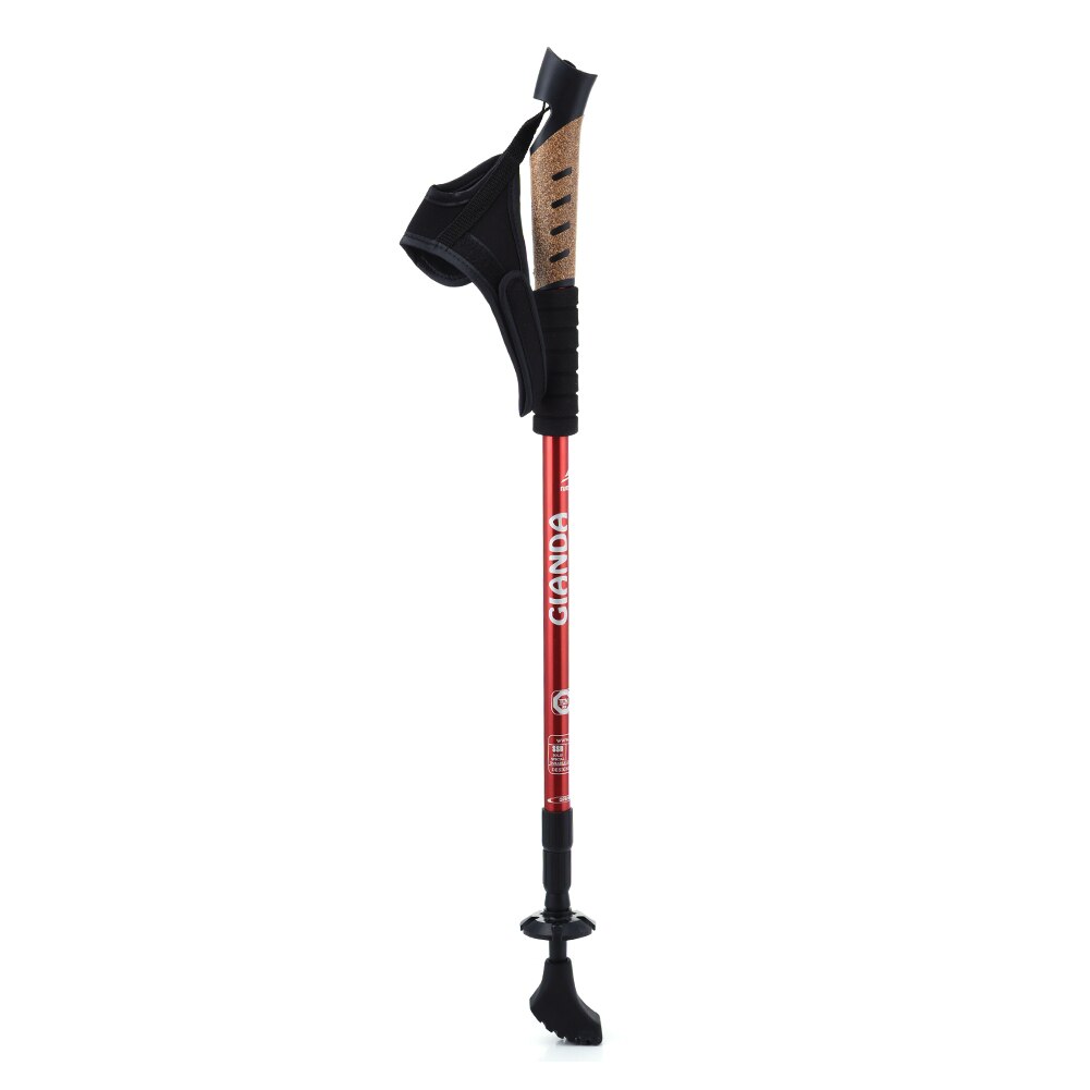 Alpenstock Aluminum Alloy 3 Joints Trekking Poles Aluminum Nordic Walking Sticks Telecopic Retractable Camping Mountain Climbing: Red