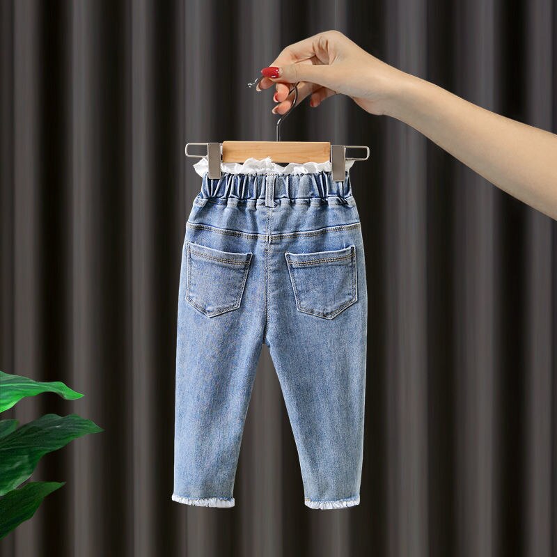 Pantalones vaqueros para niña, pantalones de primavera y otoño, pantalones de tela vaquera de para niños, ropa infantil