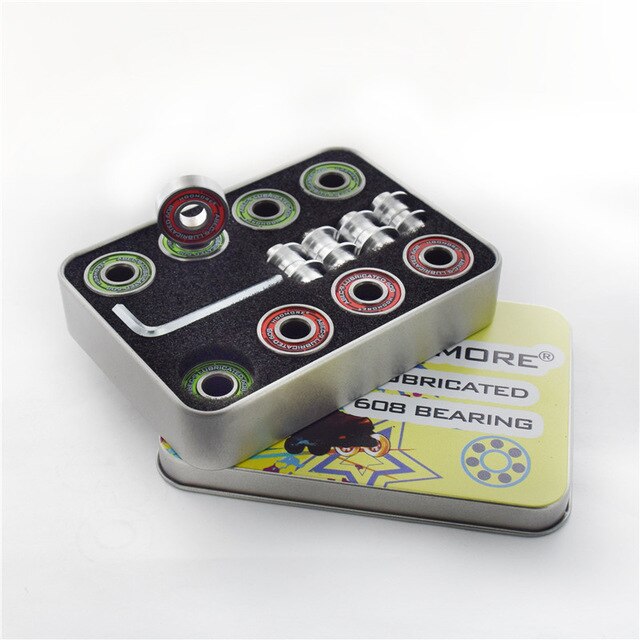 16 Stuks Inline Skates Lager Duurzaam ILQ-9 Pro Dual Line Roller Skate Schoenen Skateboard Hoge Schaatsen 608 Box Case spacer: 16 HOOMORE-9