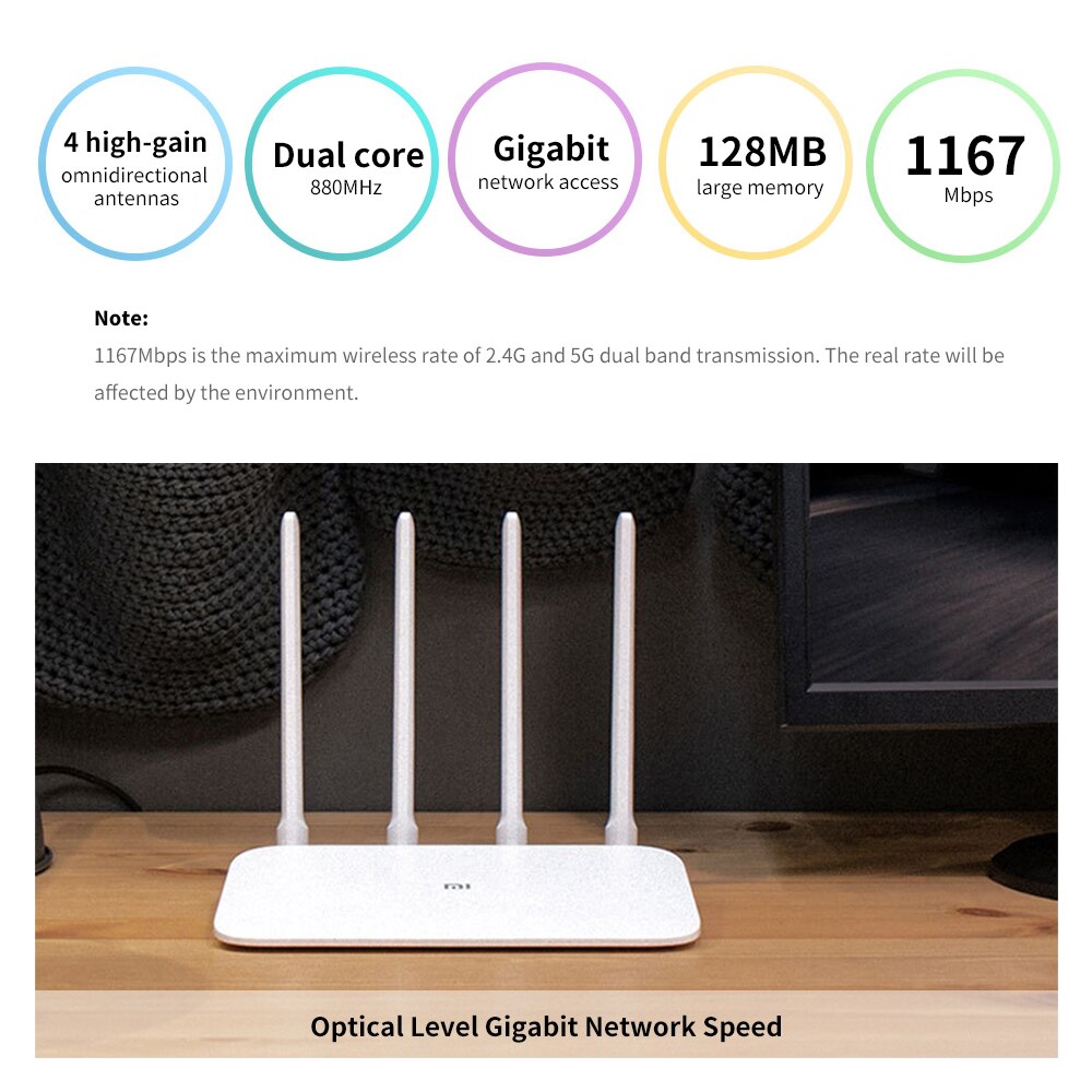 100% Original mi Xiao mi WiFi Wireless Router 4A Gigabit Edition mit 128MB DDR3 2,4 GHz 5GHz Dual band 1167Mbps Netzwerk Extender