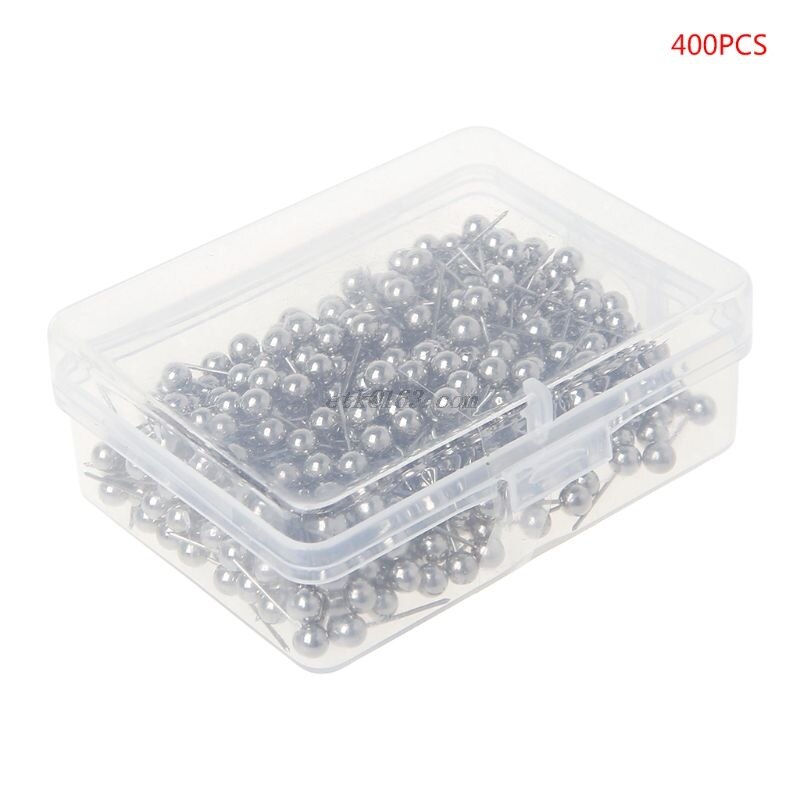 400pcs Round Plastic Head Steel Point Push Pins Map Thumb Tacks Pin Office School Supplies: Silver