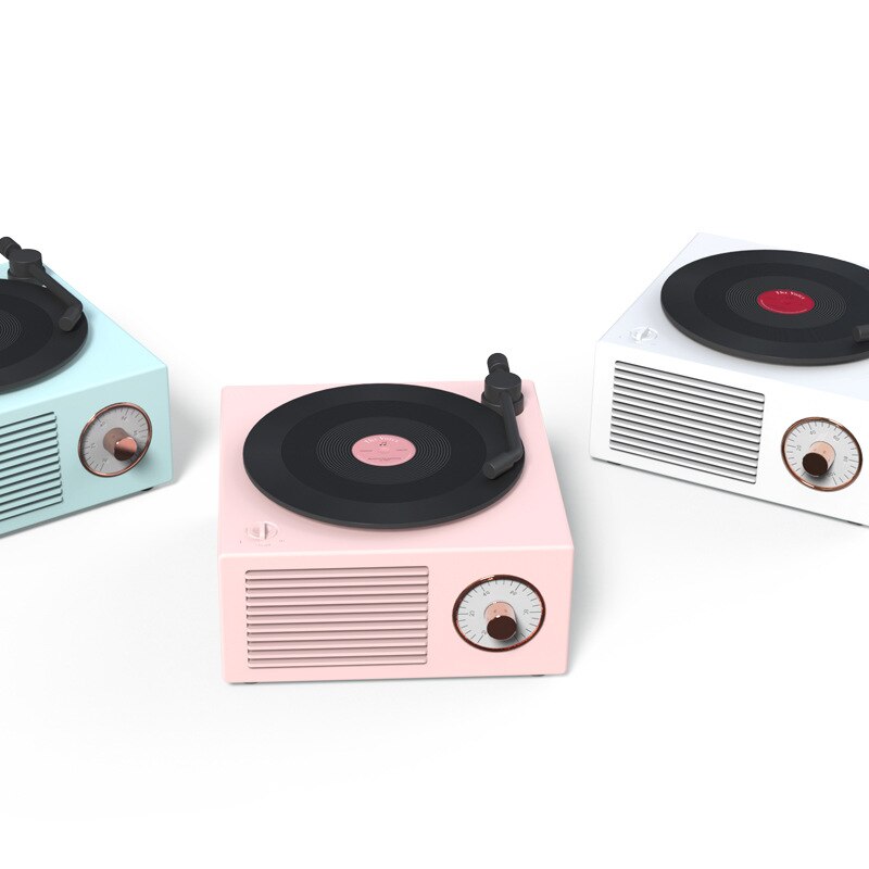Creatieve Atom Vinyl Bluetooth Speaker Retro Platenspeler Kleine Luidspreker Mini Draadloze Bluetooth Luidspreker