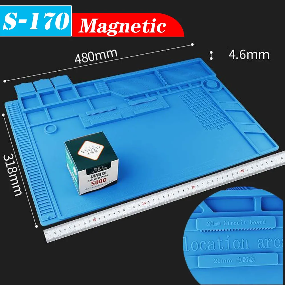 500℃ Heat-Resistant Soldering Station Silicon Mat Work Pad Desk Platform Welding Station for Electronic BGA Soldering Station: Yellow