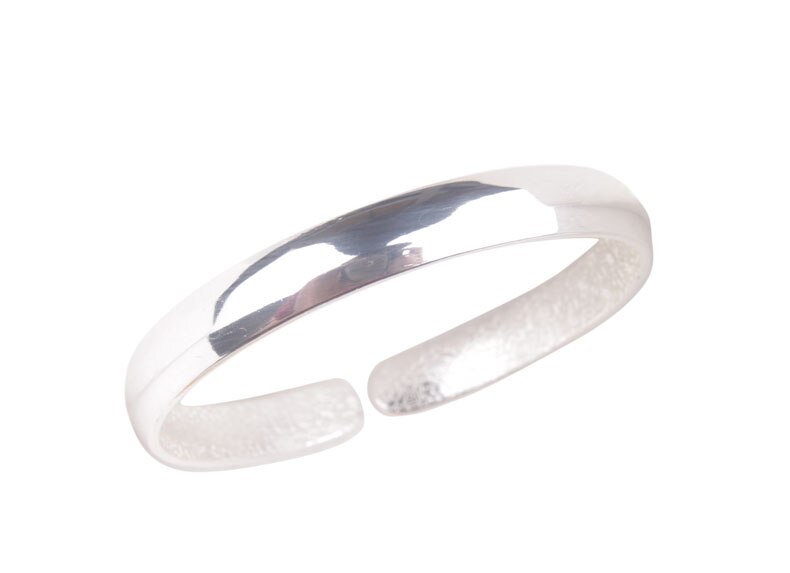 3PCS Bright Silver Color Plate Cuff Bangle Bracelet: Smooth Imperial
