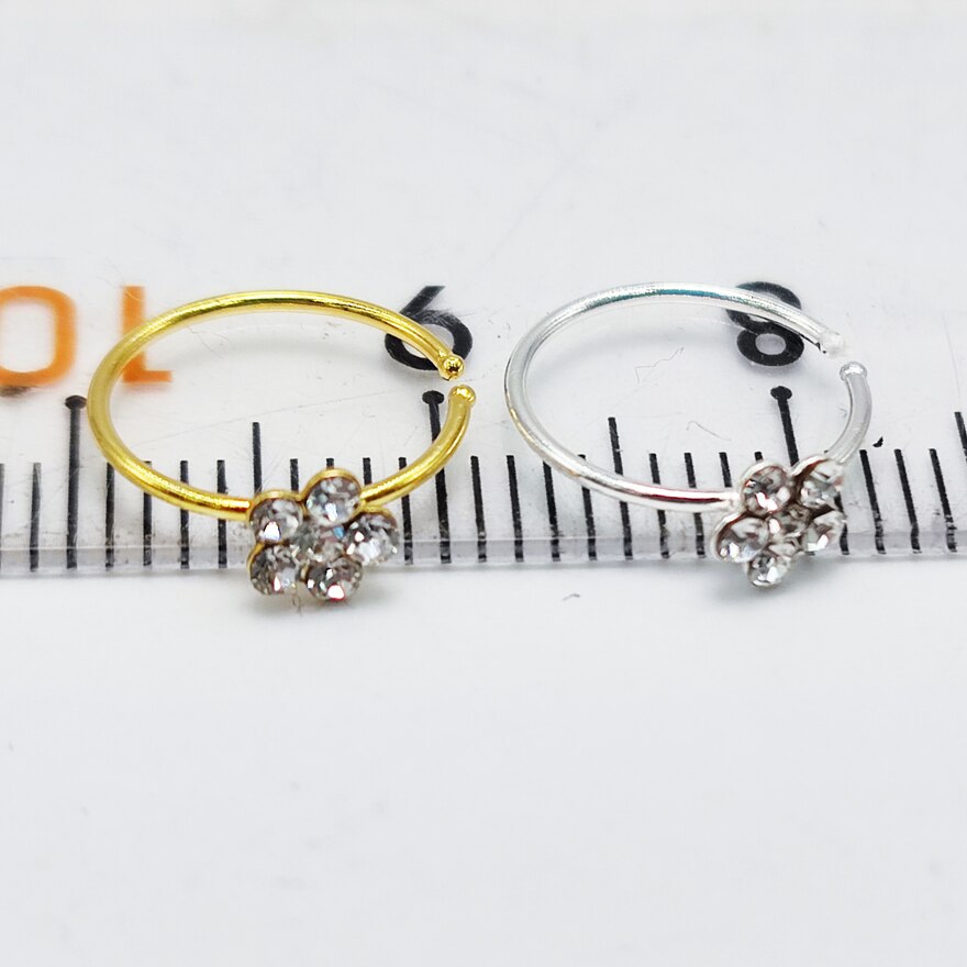 30 Stks/partij 925 Sterling Zilveren Nez Piercing Neus Hoepel Ring Bloem Vorm Lichaam Sieraden