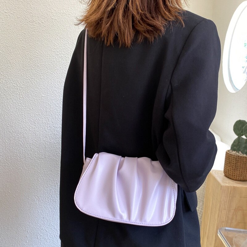 Dames zachte leren schoudertas meisjes kleine vierkante crossbody tas dames dumpling tas