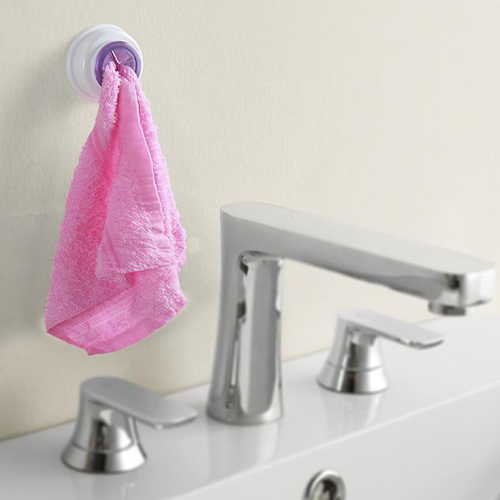 Push & Grip Round Tea Towel Holder for Kitchen Bathroom Use, 5.3x2.5cm, Pink, Green, Yellow, Purple