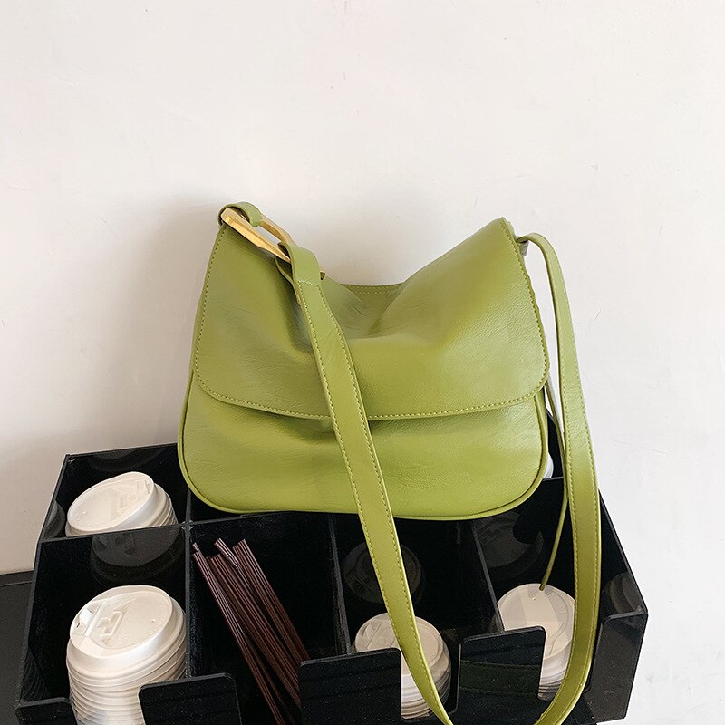 Handmade Large Capacity Bag Women's Summer One Shoulder Messenger Bag Bag Women: Green