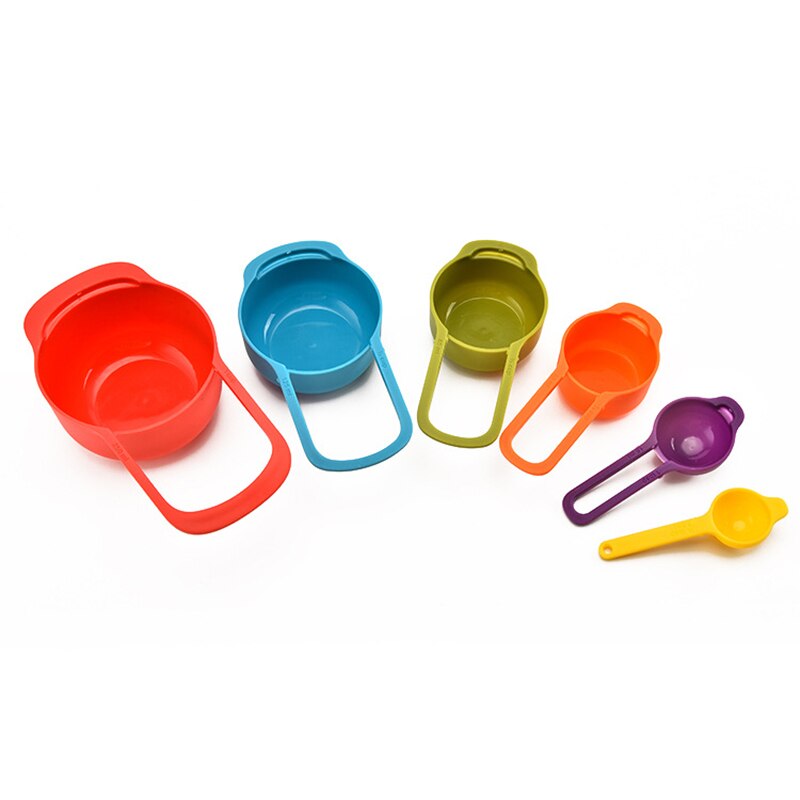 6 Pcs/Set Measuring Spoons Kitchen Measuring Cup Rainbow Color Stackable Combination Measuring Cup Tools Baking Accessories