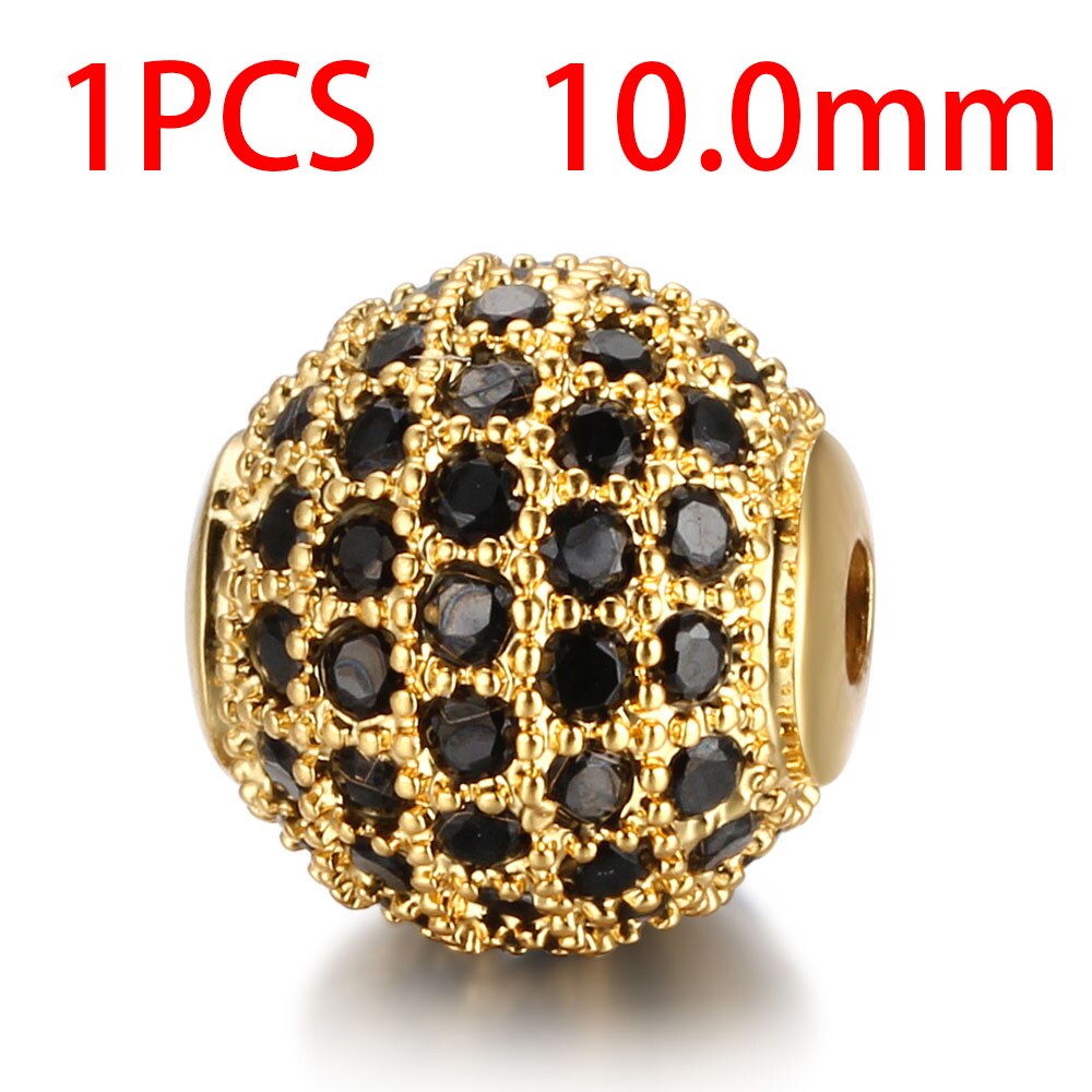 Available Separately / 8mm / 10mm Luxury Mini Pav AAA + Zircon European Gasket Beads, Round Charms For Bracelets And Jewelry: 10mm31