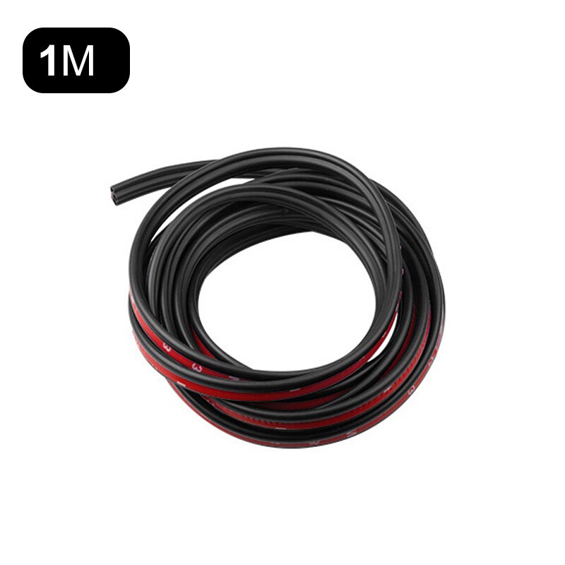 Autodeur rubberen afdichtingsstrips, auto dubbele laag afdichtingsstickers voor deur, kofferbak, auto-isolatie, tochtstrip, motorkap rubberen afdichtingsstrip: Bc-zwart -1m