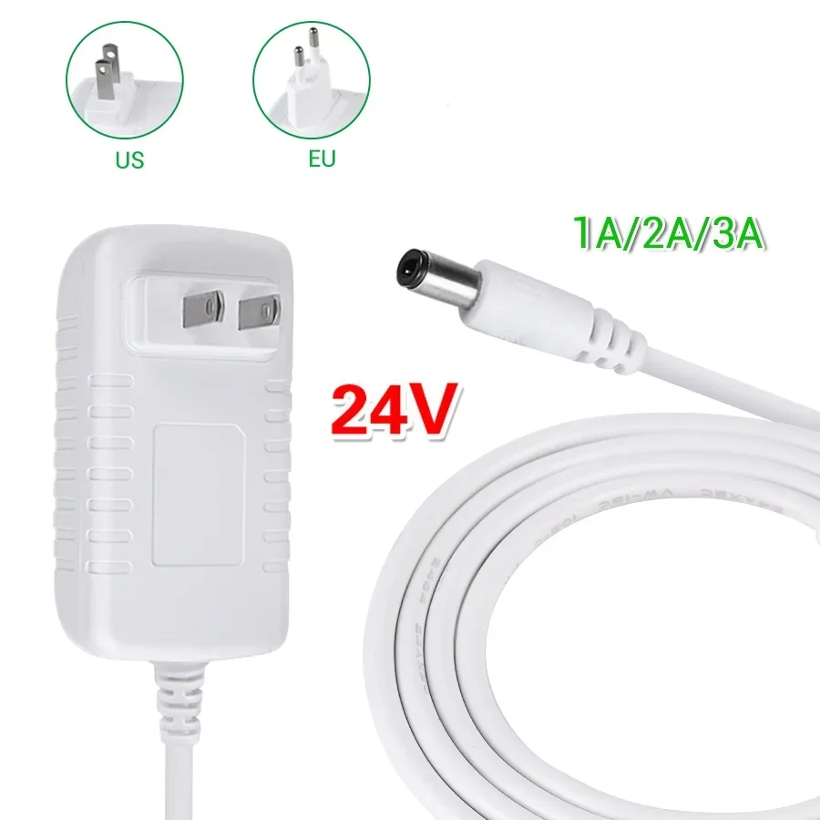 Power Plug Output Connector 5.5mm*2.1mm Power Transformer DC 24V 12V 1A 2A 3A EU US Plug White Housing LED Light Power Adapter: Gold / 13.5V / 2000W