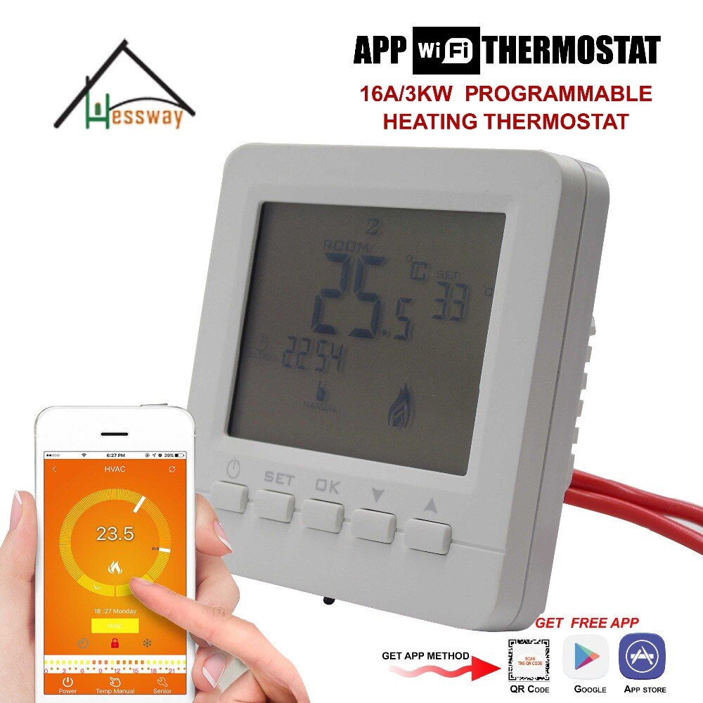16A 3KW APP IOS Android floor heating thermostat wifi controller for