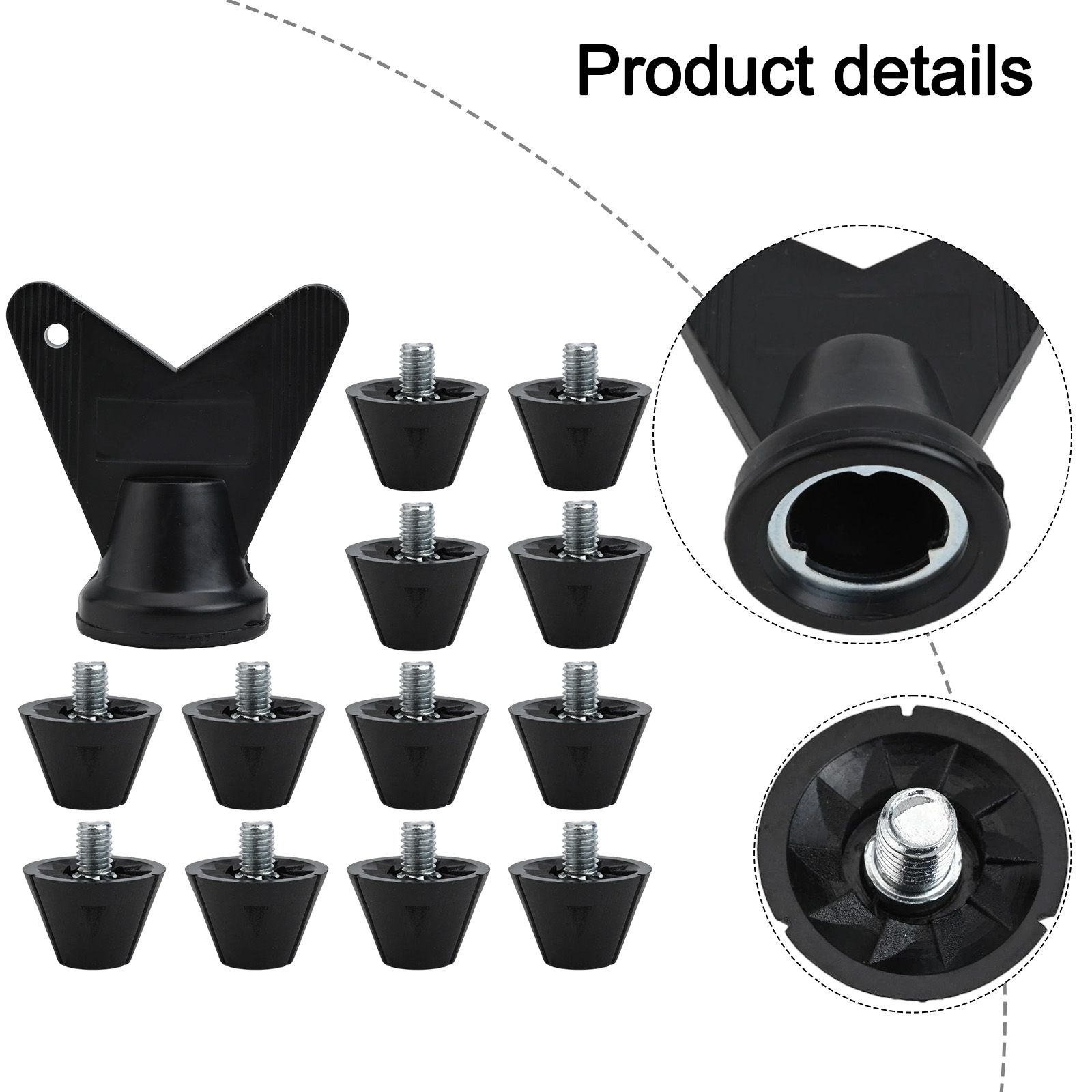12 Uds. Clavos para zapatos de fútbol, tacos para botas de fútbol, suelo firme, tornillo de roscado M5 estable, 7/10/13/16mm, perno de repuesto antideslizante