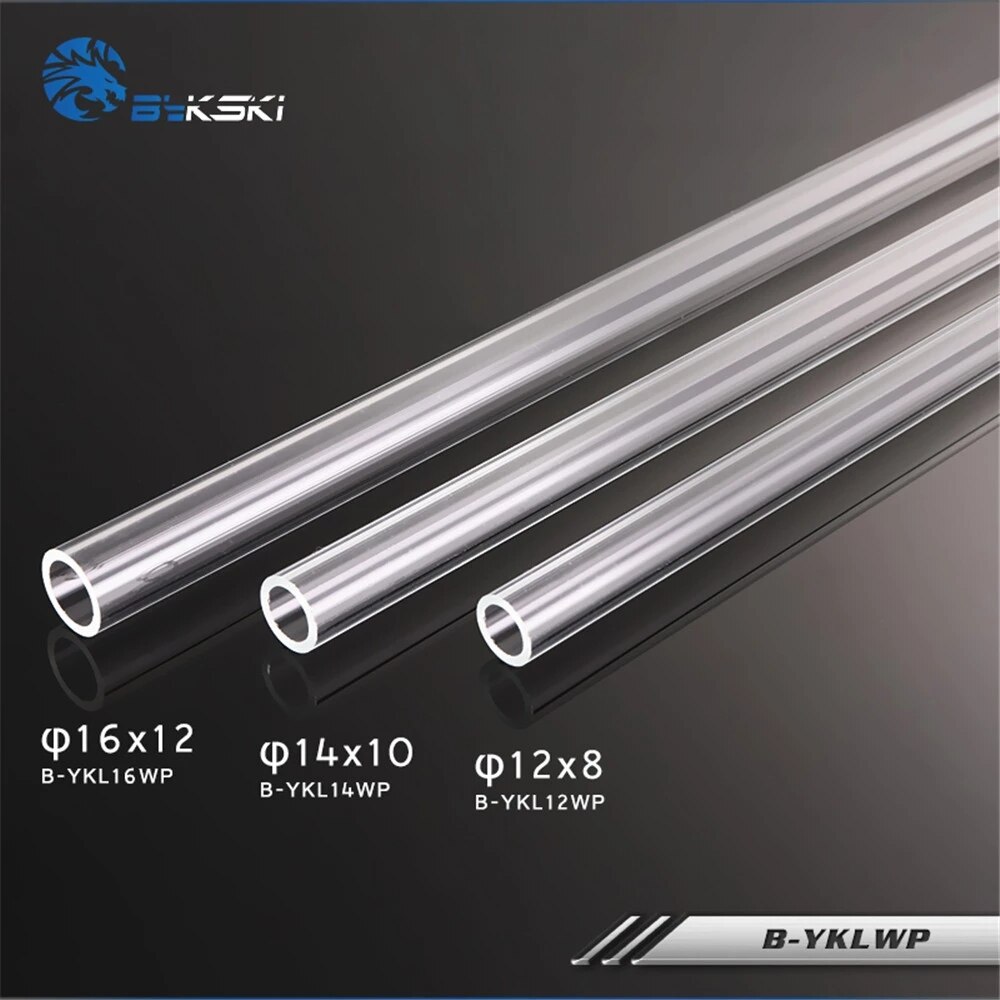 Bykski-tubo duro acrílico transparente, tubo rígido para 12mm, 14mm, 16mm ,50CM, tubo de refrigeración de agua, B-YKLWP