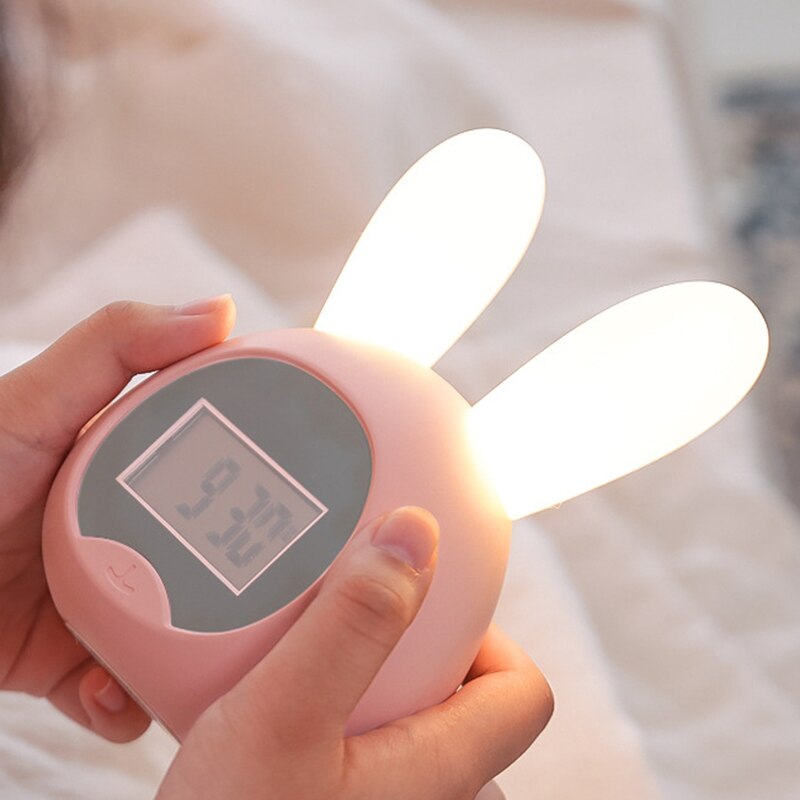 Table Clock LED Intelligence Alarm Clock Digital Snooze Wake Up Light Electronic Large Time Temperature Display