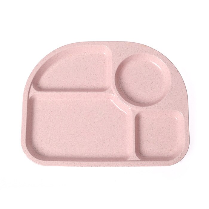 1 stuk baby kinderen schattige cartoon tarwe stengel vezel dinerbord servies veilig kinderen eco gerechten dierentuin dier bord kom: Roze