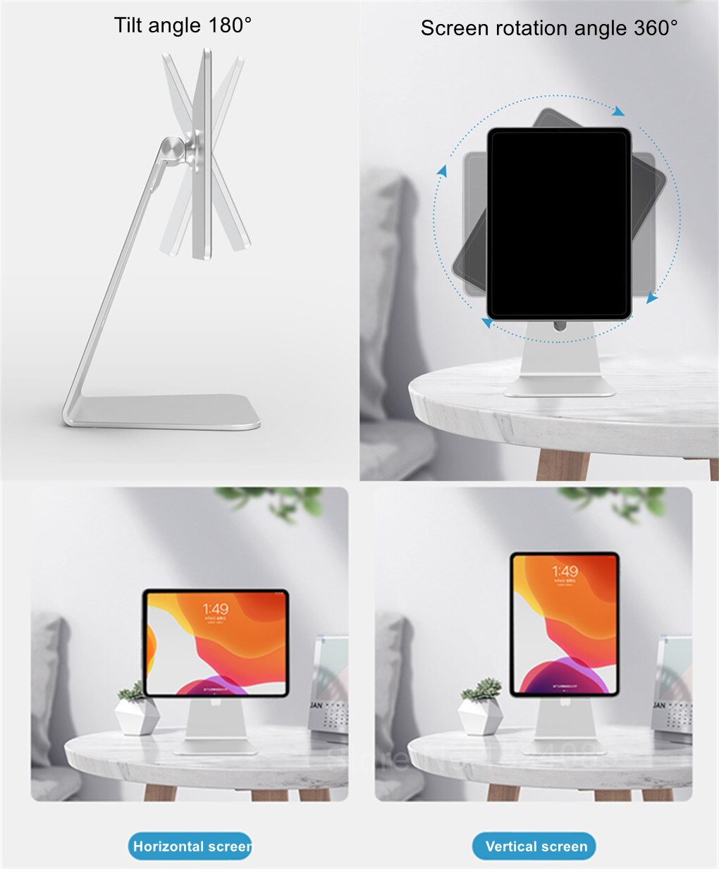 Soporte magnético de escritorio para tableta, accesorio ajustable de aluminio para iPad Pro de 12,9/11 pulgadas, iPad Air de 10,9 pulgadas