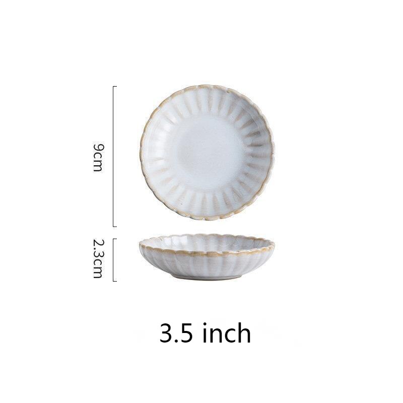Juego de platos de cerámica blanca PARA CENA, plato para carne, ensalada, postre, desayuno, taza de café, Serie de vajilla de estilo nórdico: 3.5 Inch Dish