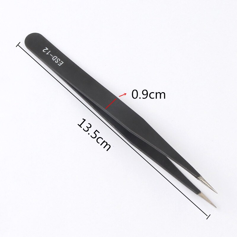 Herramientas de costura pinzas para doblar recto de excelente , herramientas y accesorios de coser cruzados antiestáticos de acero inoxidable, bricolaje: Black Straight 12