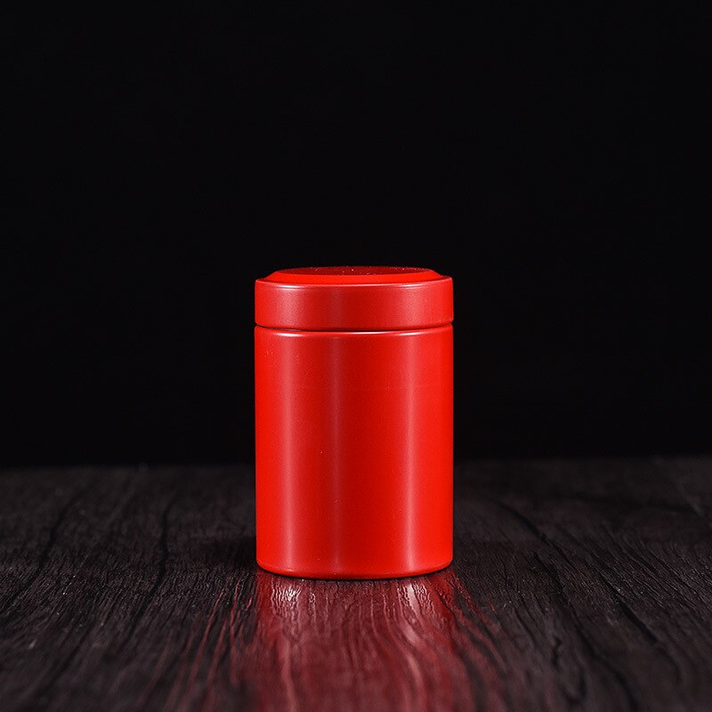 50g Round Sealed Metal Tea Can Coffee Spice Tea Container Outdoor Portable Universal Packaging Empty Tin Box: Red