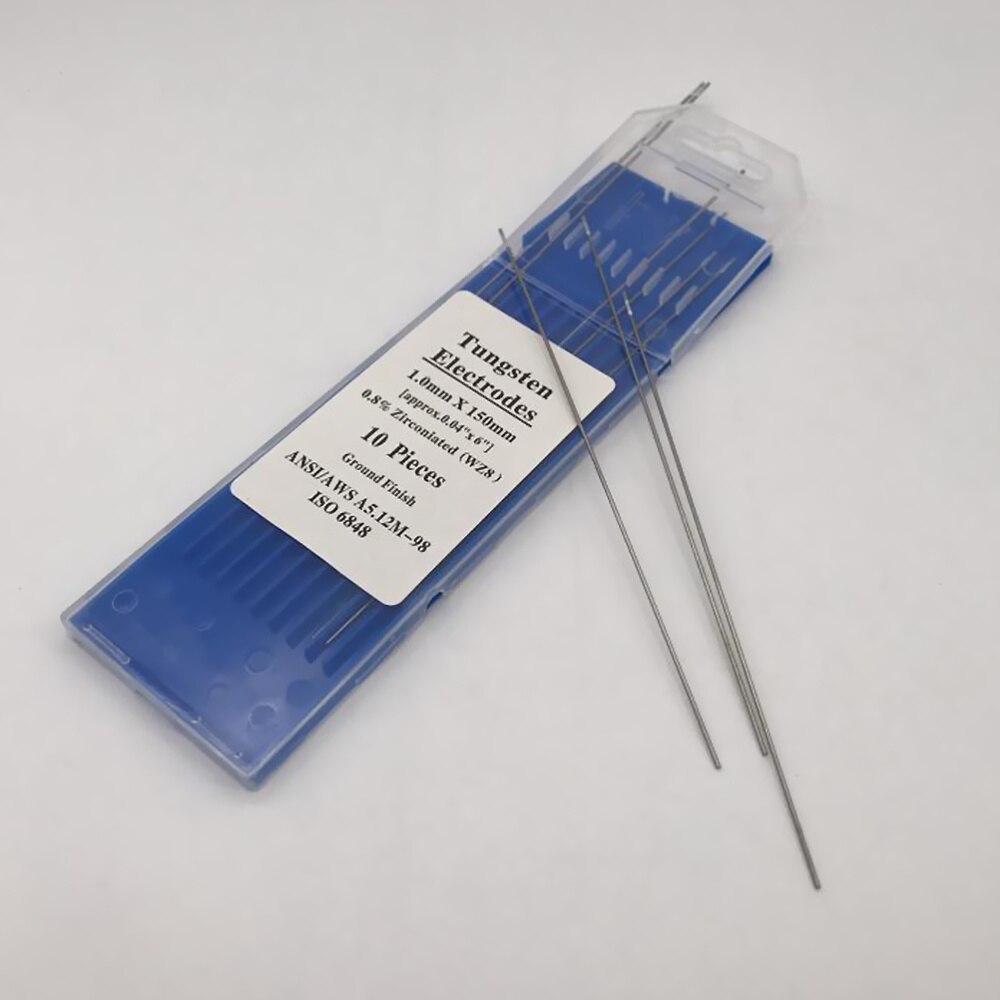 10 uds/1 bolsa TIG electrodos de tungsteno de soldadura 0.8% zirconiado WZ8 electrodos de tungsteno varillas de soldadura (1,0 MM x 150MM)