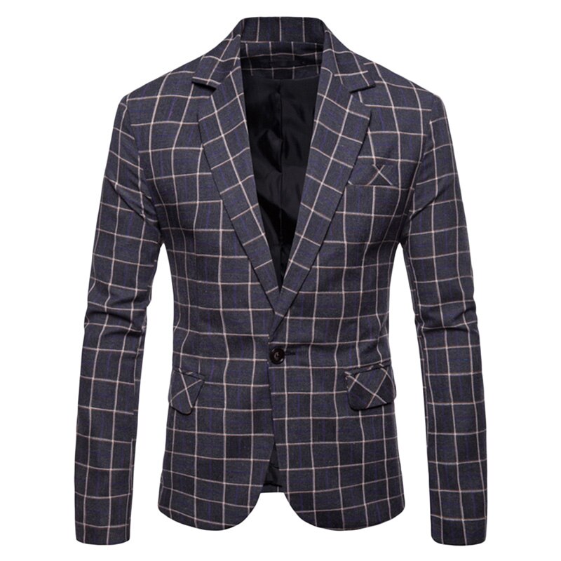 YUNCLOS Slim Fit Business Männer Anzug Blazer Klassische Plaid Gedruckt Anzug Jacke Casual Männlichen Blazer Prom Blazer