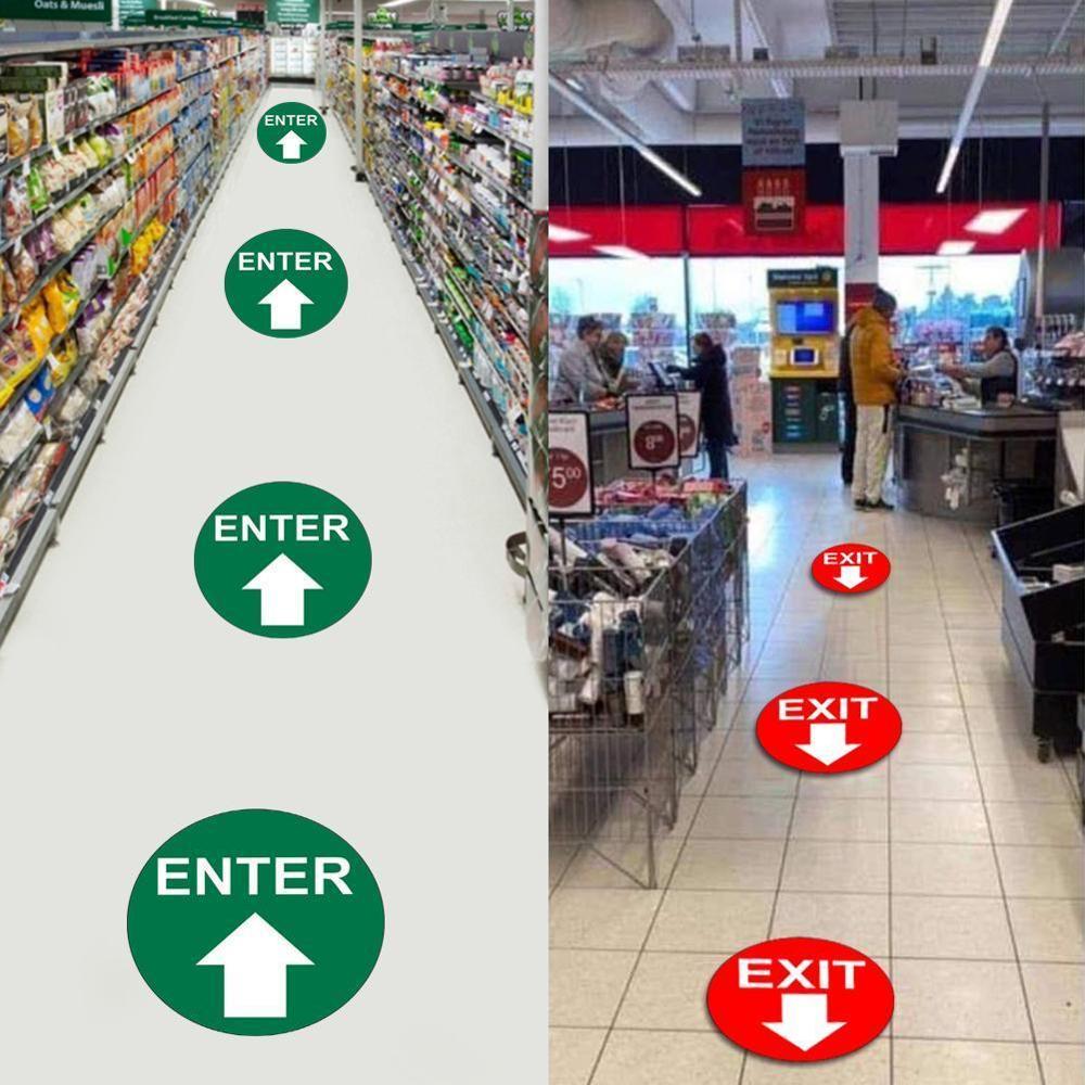 5PCS Social Distancing Floor Decals Safety Floor Sign Marker poster Maintaint Distance Anti-Slip