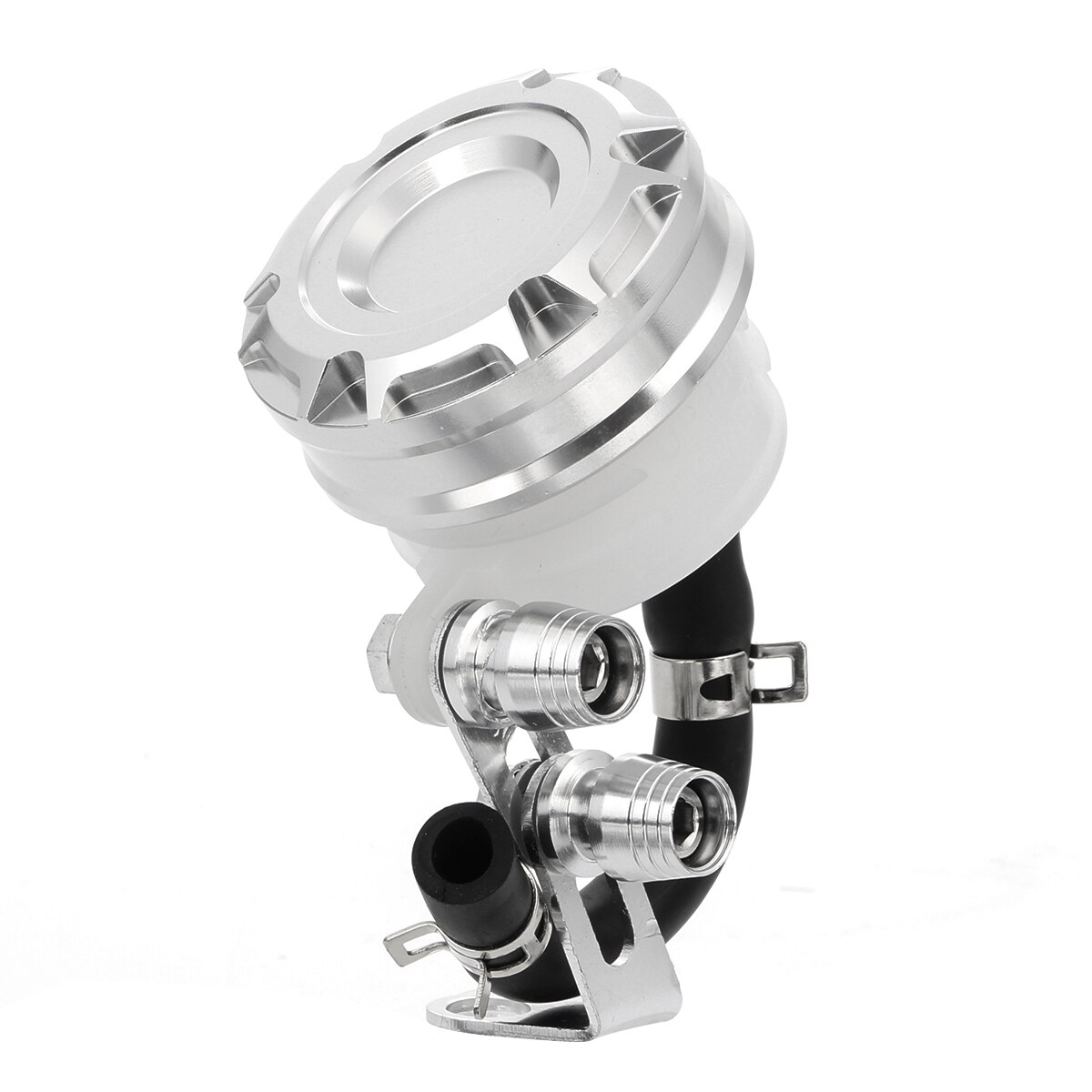 Depósito de aceite de líquido de cilindro maestro de tanque de freno delantero para Dirt Bike ATV Universal: Plata