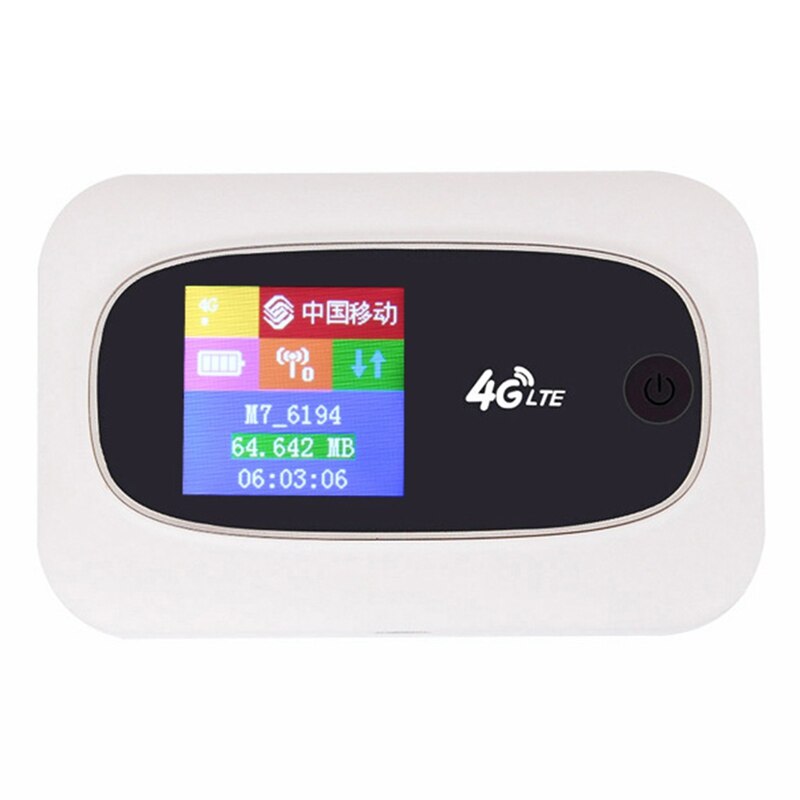 Portátil MiFi Router inalámbrico 150Mbps Color pantalla con WIFI Router bolsillo móvil WIFI Hotspot con ranura para tarjeta Sim: Blanco