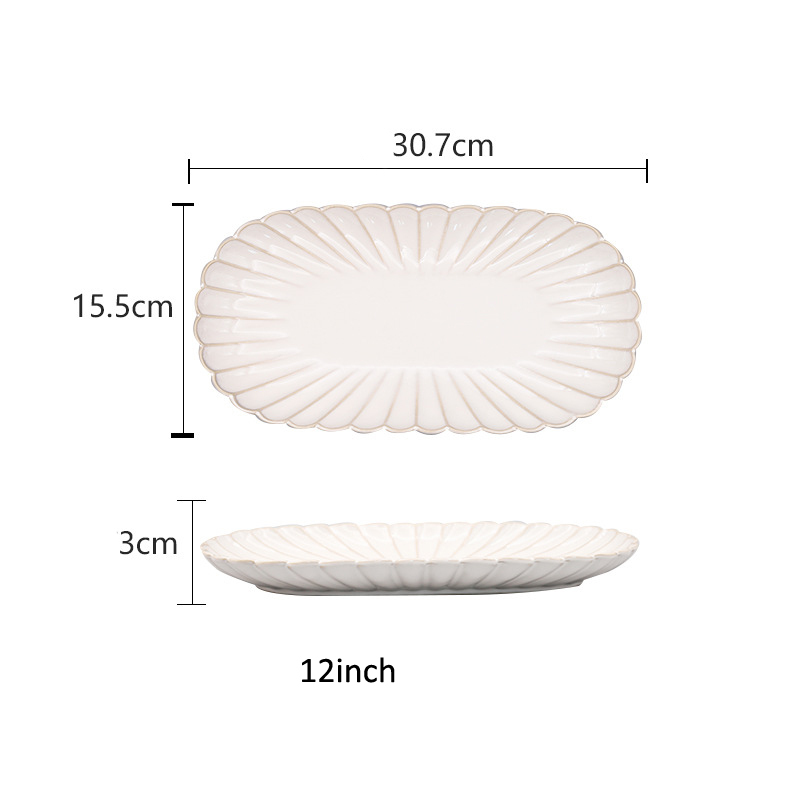 Kiln Changing Japanese Dinner Plates Ceramic White Glaze Tableware Set Western Steak Dish Salad Bowl Spoon Home Hotel Dinnerware: light green