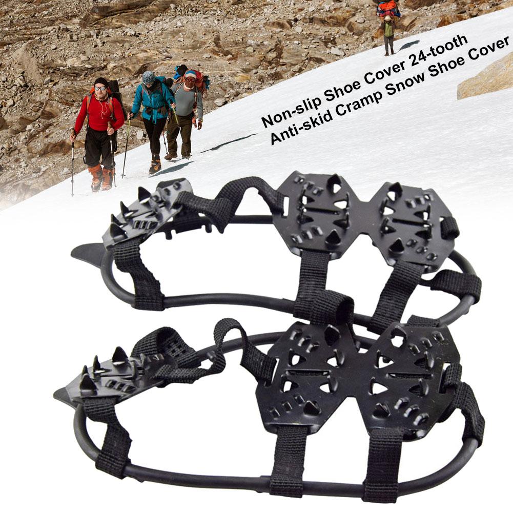 24 tanden Ice Gripper Voor Schoenen Vrouwen Mannen antislip Crampons Ice Gripper Spike Grips Cleats Voor Ijs Sneeuw klimmen Ski accessoires