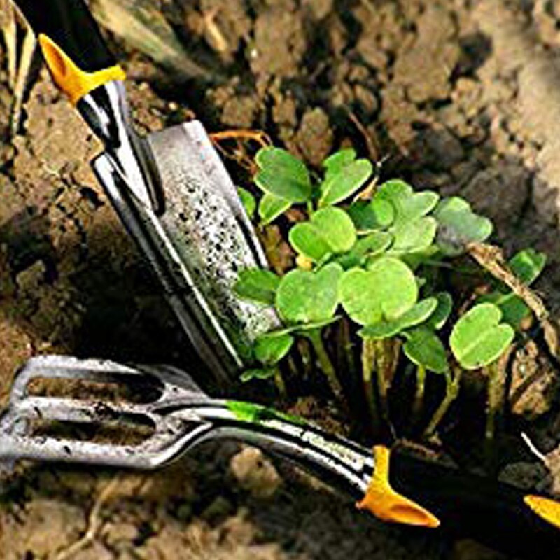 5 Piece Garden Tools Set Including Transplanting Spade, Trowel, Cultivator, Pruner and Gardening Gloves, Gardening Tools Kit wit