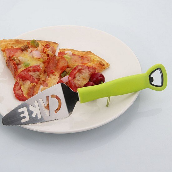1PC green ABS handle Pizza Knives Stainless Steel cheese knife cheese tools cheese slicer cake cutter KX 172