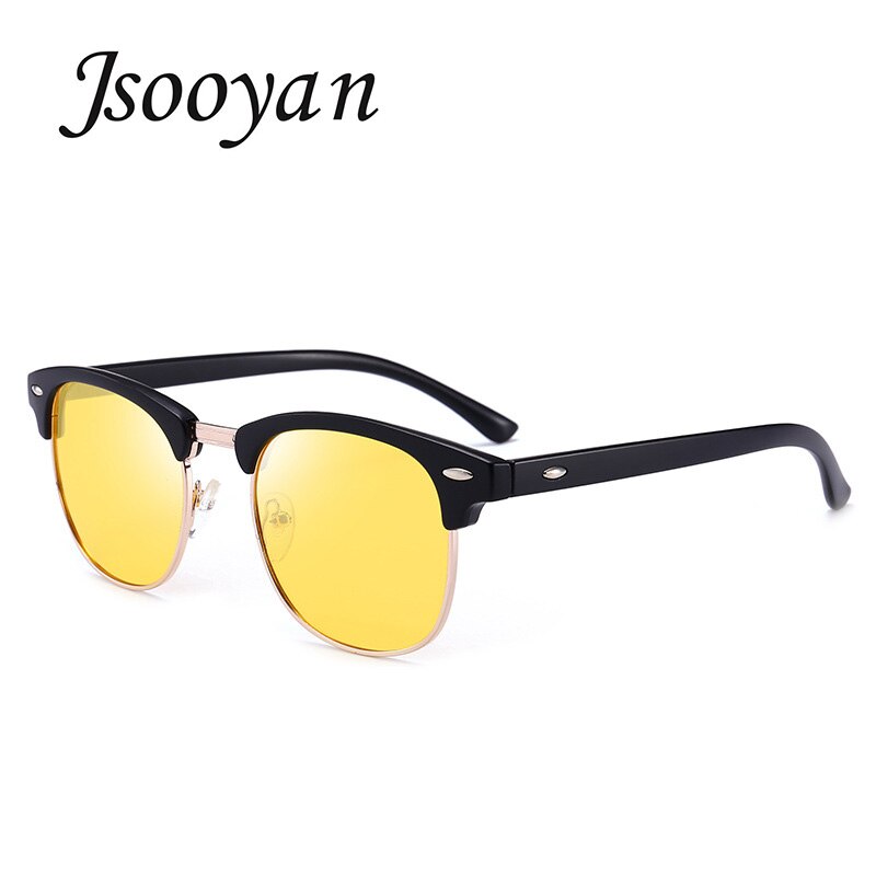 Jsooyan polariserede solbriller kvinder mænd unisex kørsel solbriller klassiske retro runde nuancer solbriller mandlige briller