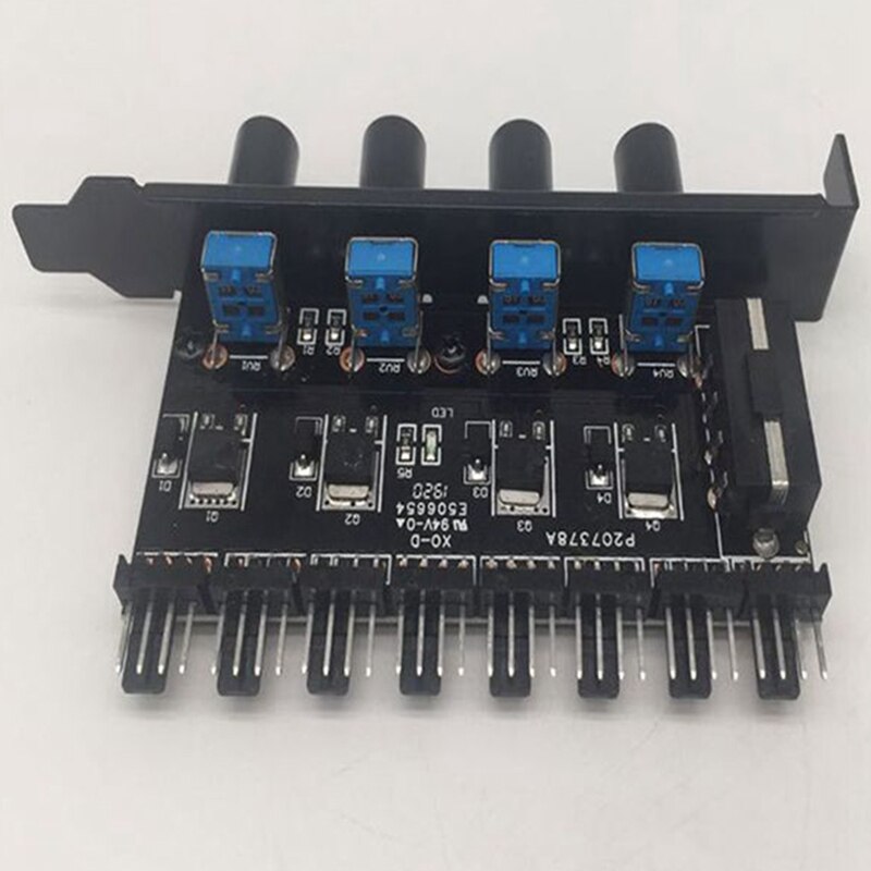 Chassis Baffle Pci Bit Fan Speed Controller 8Way 4-Knob Hub Radiator External Speed Control Switch for Desktop Computers