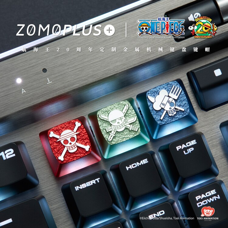 Zomo aluminum alloy keycap for MX switch mechanical keyboard CNC engraving key caps for ONE PIECE anodic oxidation