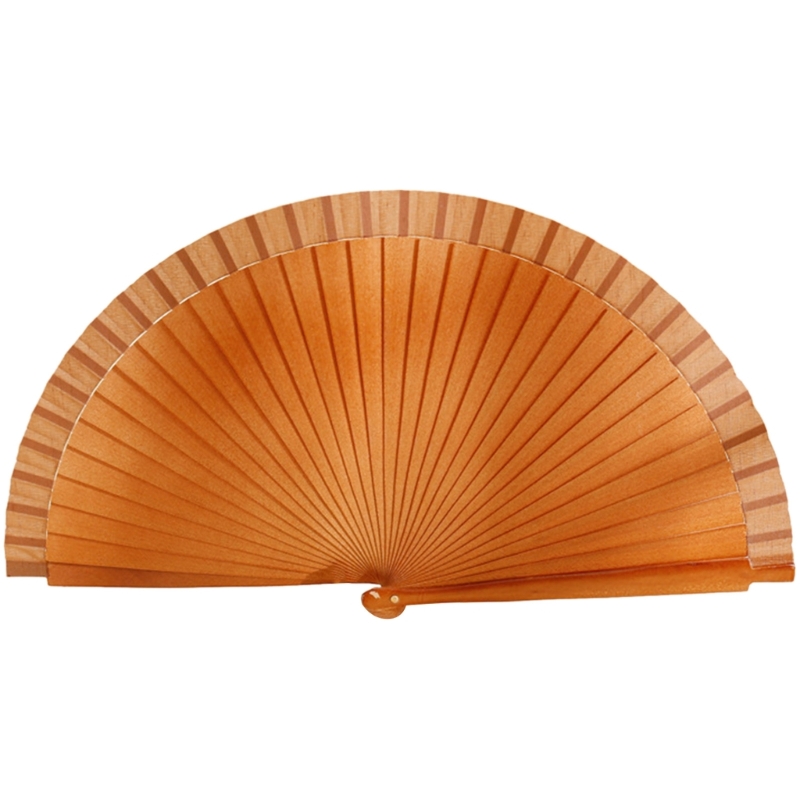 Abanico K1MF, abanico mano madera clásico y moderno, abanico plegable Color sólido español para bodas y: Marrón